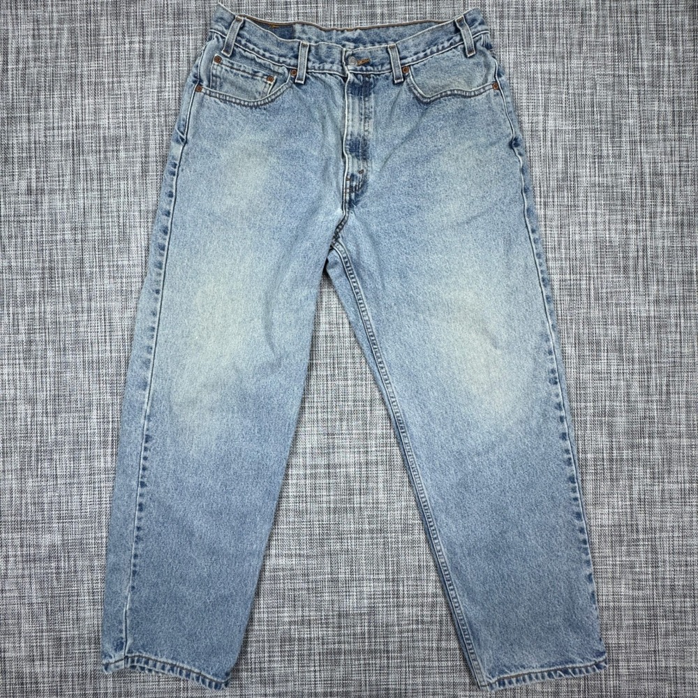 Levis Relaxed Fit Straight Leg Jeans Mens W36 L30 Light Blue Wash Cotton Denim